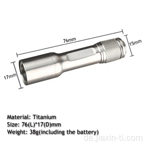 Hochstärke Outdoor Purpose Custom Titanium Taschenlampe